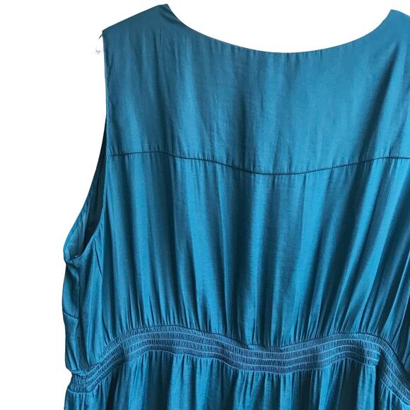 Loralette Embroidered Insert Sleeveless Top Size 3X NWT Teal Blue Boho Tank - Picture 6 of 14